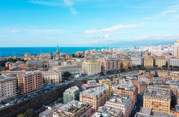Fototapeta na wymiar Aerial View in Genoa, Italy