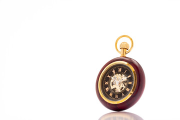 Pocket watch on the white  background