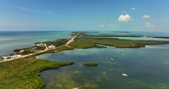 Summer scene in the Florida Keys 5k aerial video