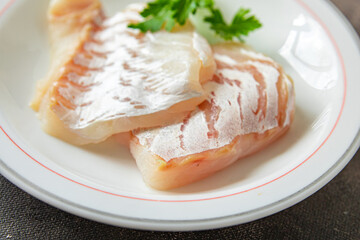 cod white fish fillet fresh healthy meal food snack diet on the table copy space food background rustic top view pescatarian diet