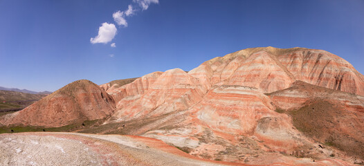 Beautiful red mountains of Khizi. Azerbaijan.