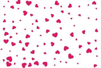 Red heart background. Love confetti background