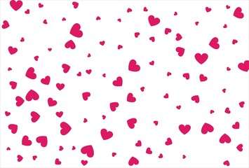 Red heart background. Love confetti background