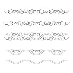 Decorative swirl divider. Elegance line set Vector