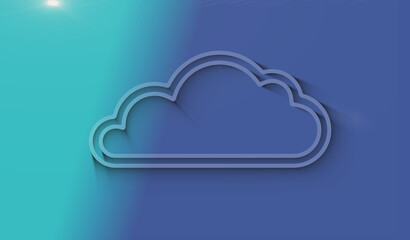 Cloud computing and online storage symbol 3d with shadow