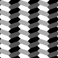 Herringbone motif. Color zigzag weaving strokes. Jagged stripes. Seamless surface pattern design with hexagons blocks ornament. Mosaic parquet wallpaper. Digital paper, page fills, print. Vector art.