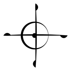 Reticle Scope Optical Sight Flat Icon Isolated On White Background