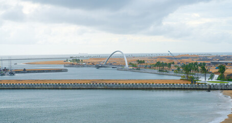 bird view of the new developing port city project in Sri Lanka