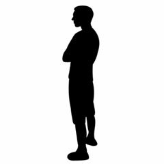 guy silhouette on white background, isolated