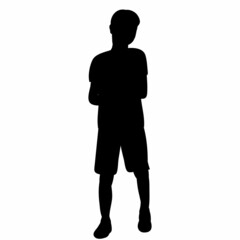 guy silhouette on white background, isolated, vector