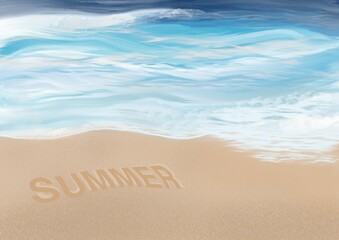 inscription on the beach '