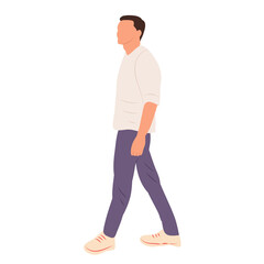 man walking in flat design, isolated vector