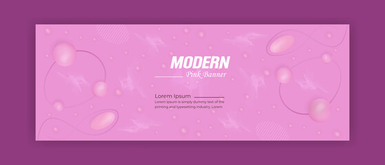 Modern pink background social media banner design template