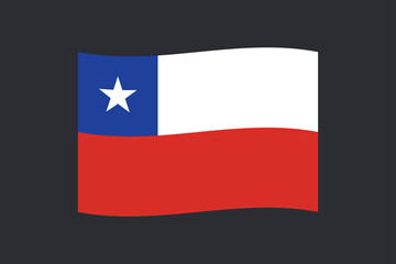 Flag of chile vector design. Chilean national symbol.
