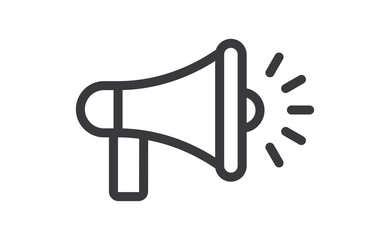 Fototapeta premium Megaphone icon. Loudspeaker vector illustration. Loud message promotion offer symbol.