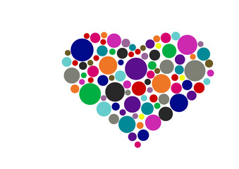 
Heart image created with colored spots