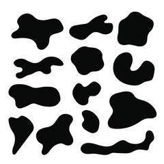 Vector set of abstract organic shapes. Abstract liquid, simple water shapes. Illustration for design and print