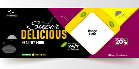 Food Template and Restaurant Web Banner, Burger banner design, Food Design Banner, Fast Food digital template, Vector Template design, Delicious Food Restaurant Banner	