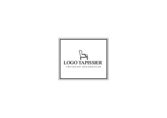 Logo pour tapissier décorateur.
upholsterer identity brand logo company.