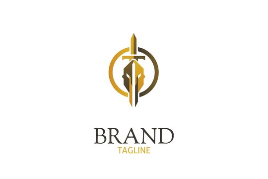The logo of the sword and the Spartan. Two nice combinations and elegant, suitable for any brand, which can be seen even from a distance.