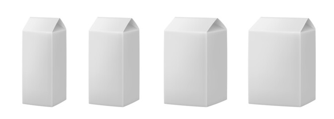 Blank cardboard package boxes mockup. Box set. White pack