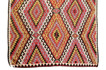 wool woven old antique Turkish rug