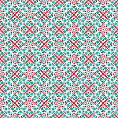 Seamless texture with arabic geometric ornament. Vector asian mosaic pattern with alternating decorative elements