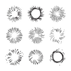 vector set of burst firework