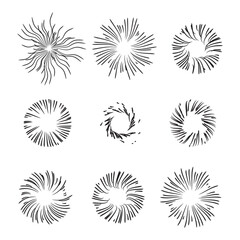 vector set of burst firework