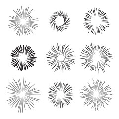 vector set of burst firework