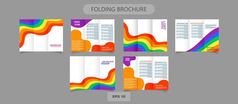 lgbt flyer trifold brochure pride template business design