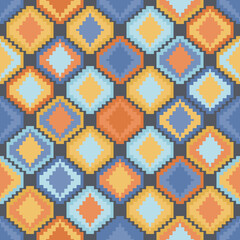 Pattern of colored rhombuses for interior and decor. Vetcor with identical and pattern rhombuses. Stylish rhombuses for decoration. Seamless vector for print.