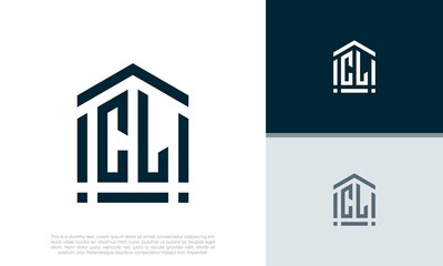 Simple Initials CL logo design. Initial Letter Logo. Shield logo.	