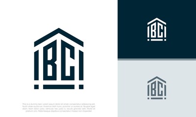 Simple Initials BC logo design. Initial Letter Logo. Shield logo.	