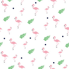 paradise exotic tropical trendy Flamingo and pineapple Pattern