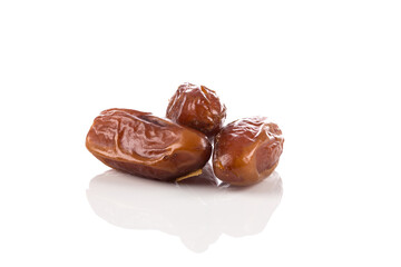 Date fruit close up isolated on white background