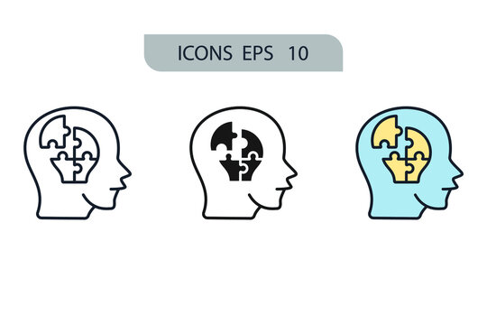 psychology icons  symbol vector elements for infographic web