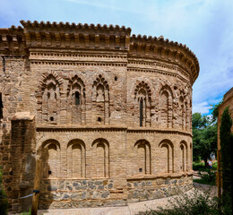 Naklejka premium Ambulatory of the Cristo de la Luz Mosque, the most representative monument of the Mudejar architecture in Toledo, Castilla La Mancha, Spain. 