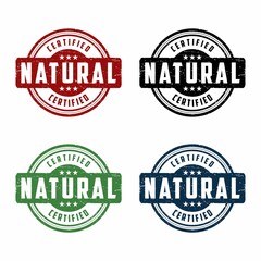 Certified natural grunge rubber stamp on white background, vector illustration