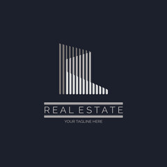 real estate agent line logo template design for brand or company and other