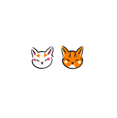 Illustration of cat logo. Vector of cat icon.