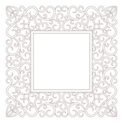 invitation floral card. Vectir floral frame  ( laser cut)
