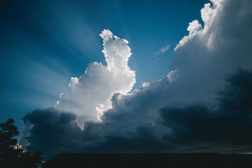 sky with sun rays and clouds
