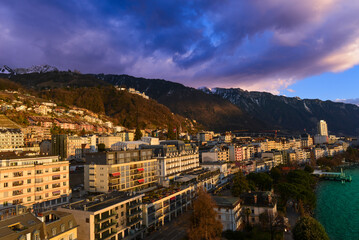 Obraz premium Panoramaansicht Montreux-Schweiz