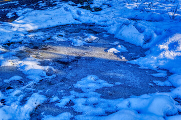 Natural landscape during cold winter day.