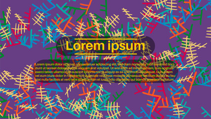 Fantasy messy doodle geometric shapes background. Abstract card, layout. Creative landing page or business background. Advertisement cover.