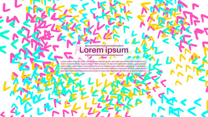 Fantasy messy doodle geometric shapes background. Abstract card, layout. Creative landing page or business background. Advertisement cover.