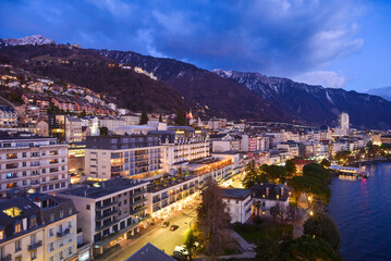 Fototapeta premium Panoramaansicht Montreux-Schweiz