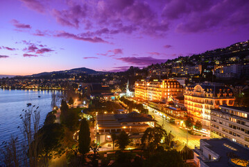 Naklejka premium Panoramaansicht Montreux-Schweiz