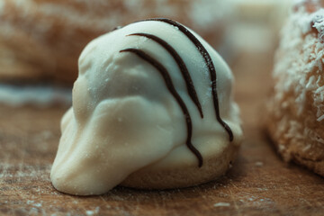 thin chocolate and dulce de leche puff pastry